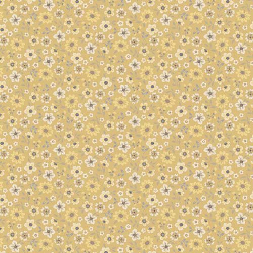 Honeycomb Garden - Little Blooms - Yellow - small yellow floral on yellow