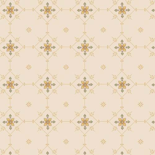 Botanical Journal -Tile Floral - Cream - geometric flower design