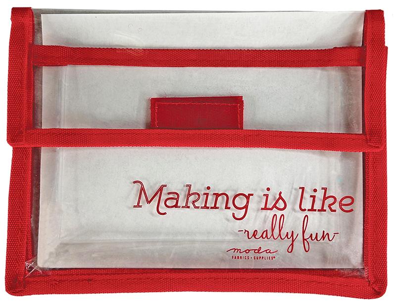 Project Bag - 6 x 8 - clear plastic bag w/ red binding and text