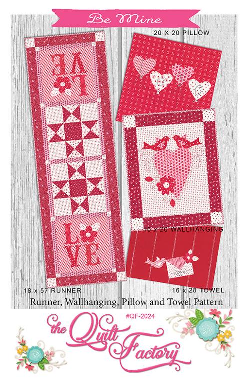 Be Mine - Table runner, wall hanging, pillow and Applique towel by The Quilt Fac