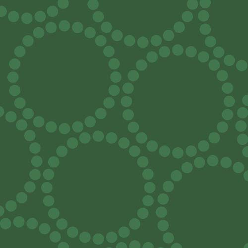 108" Wide Back - Pearl Bracelet - Pine - light green dotted circles on dk green