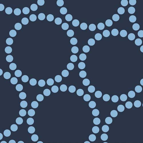 108" Wide Back - Pearl Bracelet - Peacoat - light blue dotted circles on dk blue