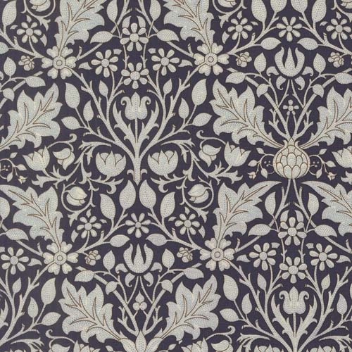 Morris Muse - Triple Net - Twilight - Light blue floral on dark blue