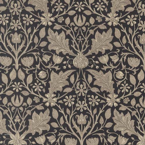 Morris Muse - Triple Net - Ebony - Tan floral on black