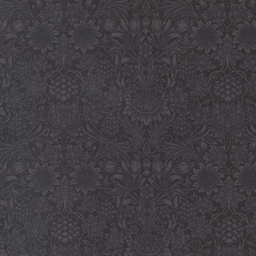 Morris Muse - Sunflower Damask - Ebony - Tone on tone black floral damask
