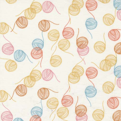Lazy Afternoon - Multicolor Yarn Balls on Vanilla White