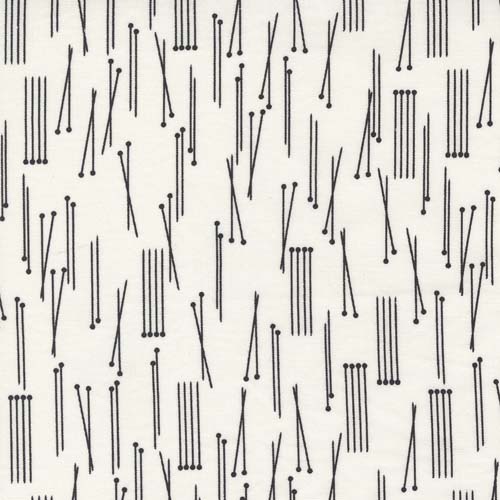 Lazy Afternoon - Black Knitting Needles on Vanilla White