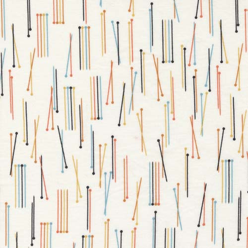 Lazy Afternoon - Multicolor Knitting Needles on Vanilla Whitei