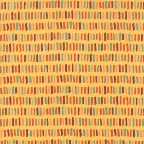 Last Bloom - Light Glow - rows of multicolor dashed lines on yellow orange
