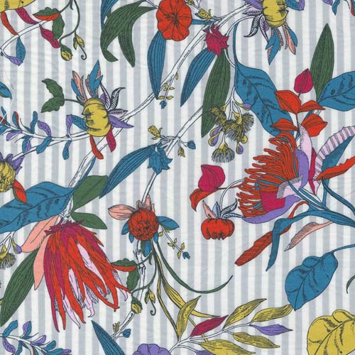 The Lookout - Large Floral - Off White - colorful flowers by Jen Kingwell