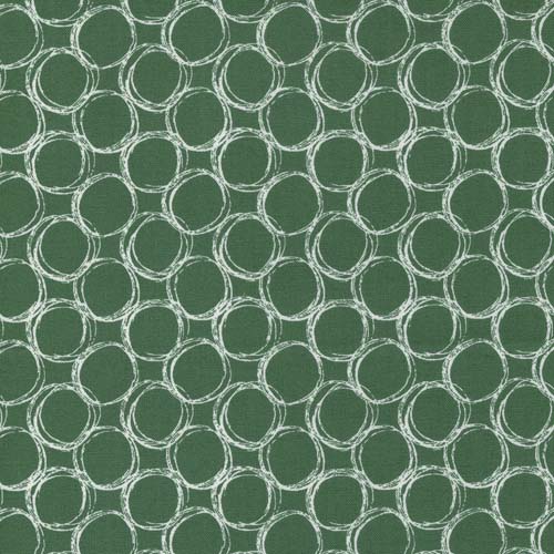 The Lookout - Rock Pool - Dill - white circles on green by Jen Kingwell