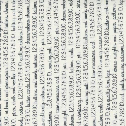Fresh Fig Favorites - Sewing Words - Ivory/black - Black text on ivory