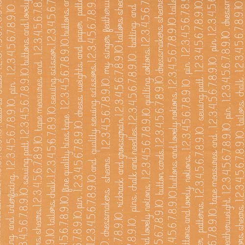 Fresh Fig Favorites - Sewing Words - Orange - ivory text on orange