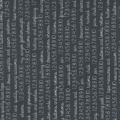 Fresh Fig Favorites - Sewing Words - Black - ivory text on black