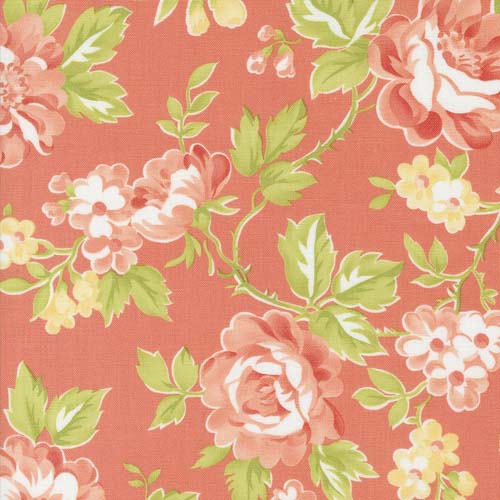 Jelly and Jam - Summer Bloomers - Rhubarb - Large floral on dark peach