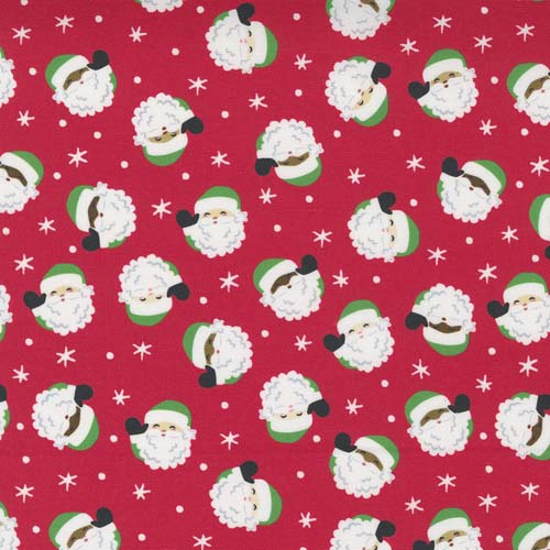 Holiday Christmas - Multi-Cultural Santa faces on Berry Red