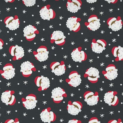 Holiday Christmas - Multi-Cultural Santa Faces on Coal Gray