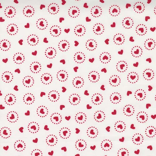 Holiday Love - Red Hearts & Circles on Sugar White