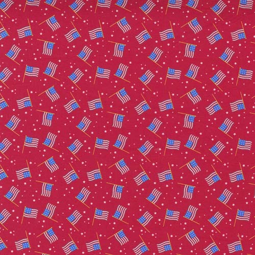 Holiday Americana - USA Flag - Red - with flags and white stars