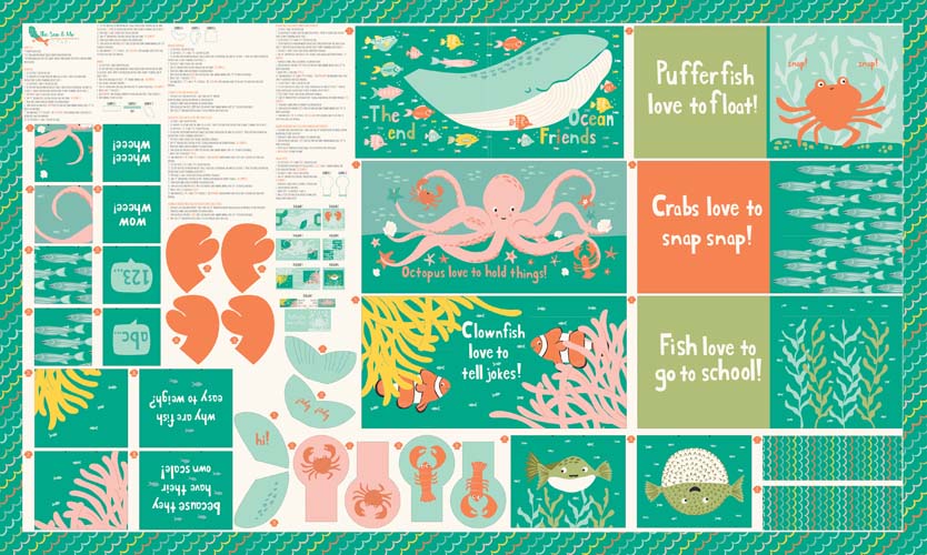 The Sea And Me - Book PANEL - 1 yd - 58-60 wide (138)