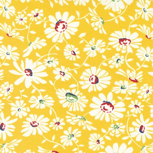 Sweet Melodies - Daisies - Yellow -white daisies on yellow- 30's reproduction