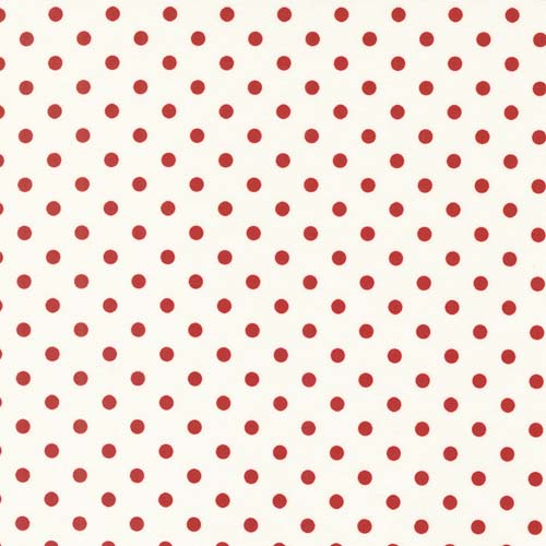 Sweet Melodies - Polka Dots -Ivory/Red- red dots on cream- 30's reproduction