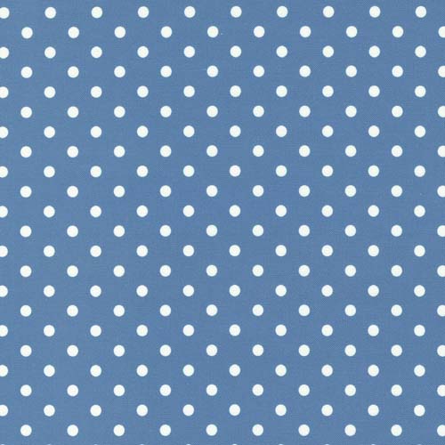 Sweet Melodies - Polka Dots -Blue- white dots on blue- 30's reproduction