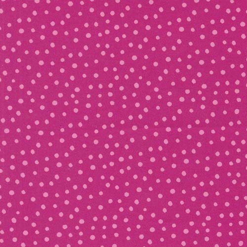 Flower Patches - Dotty Dots -Raspberry - pink dots on bright pink