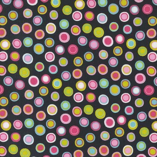 Sweet and Plenty - Inner Dots- Black Licorice - multicolored dots on black