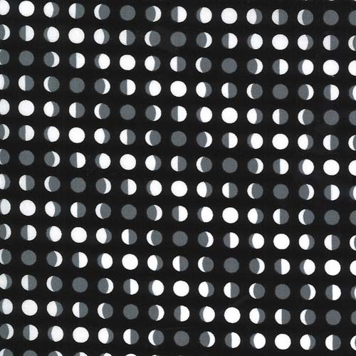 Midnight Magic 2 - Moon Dot - Midnight - moon phases on black
