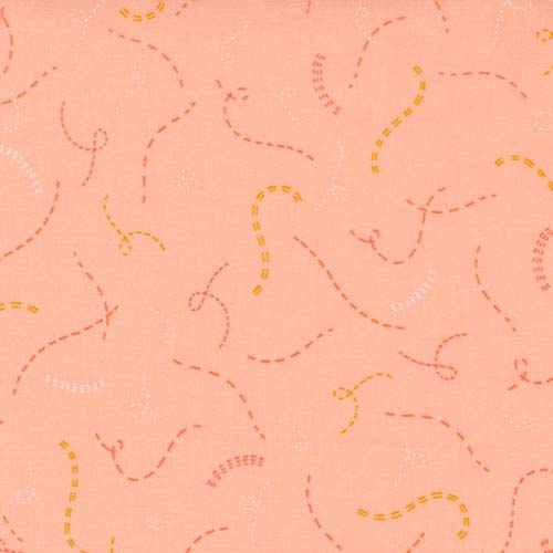 Sew Wonderful - Stitch in time - Peachy - colorful stitches on peach
