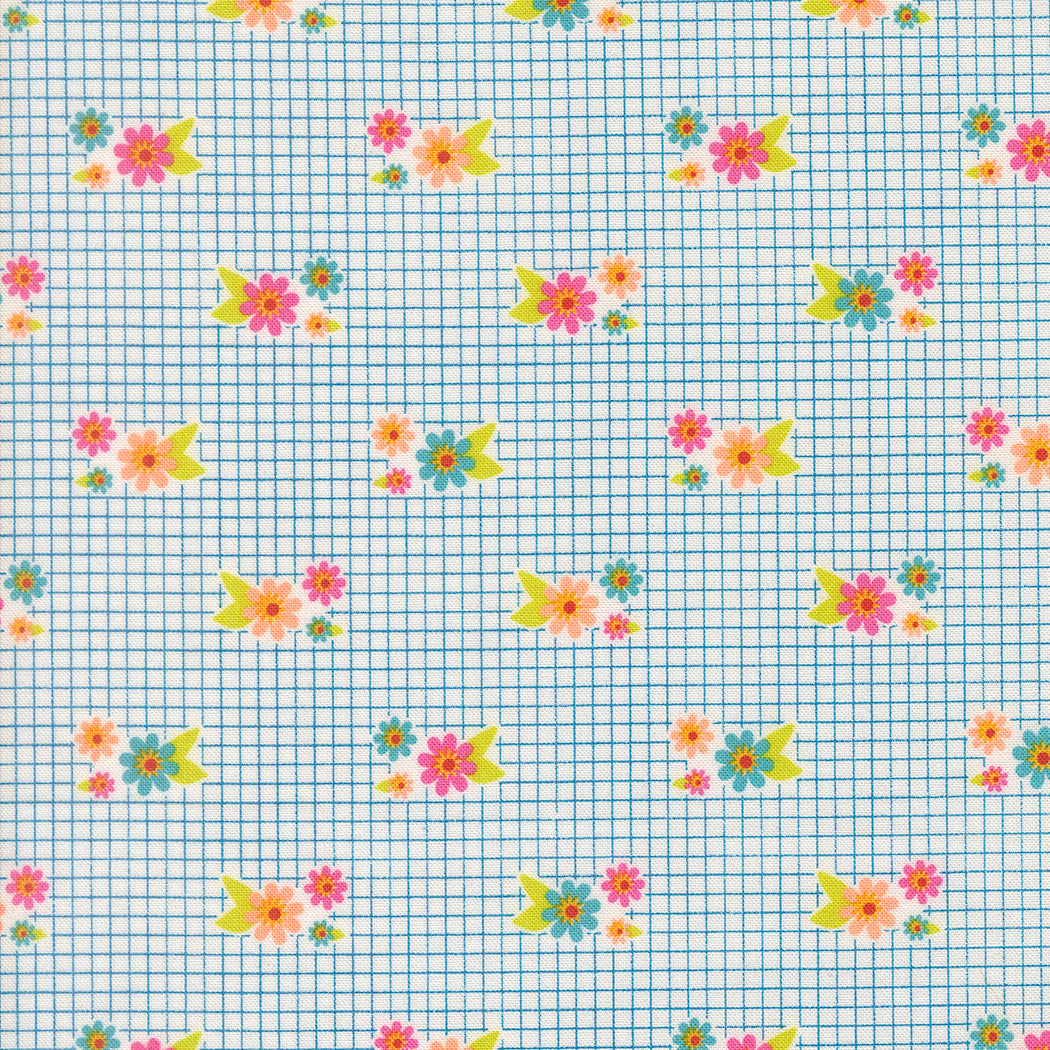 Makers Delight - Tiny Floral Grid - Breeze