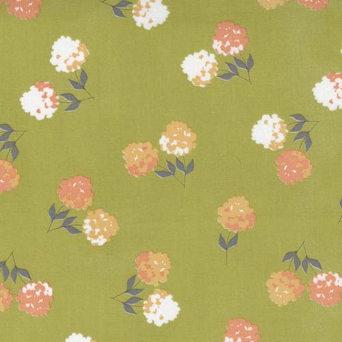 Cozy Up - Moss Orange and White clover on green- Corey Yoder