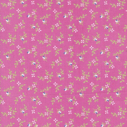 Cali Co - Vine and Bud -Carnation -small white floral on bright pink-Corey Yoder