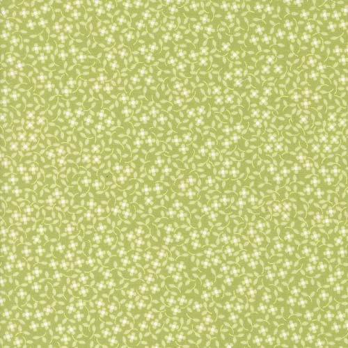Cali Co - Ditsy Ditsy - Pistachio - lt green floral&leaves on green- Corey Yoder