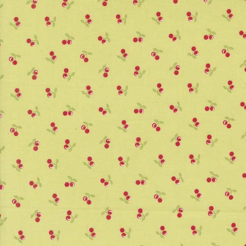 Cali Co - Cherries -Light Lime - red cherries on light green - Corey Yoder