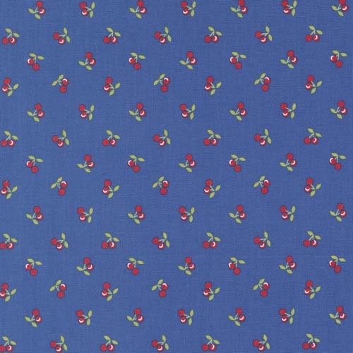 Cali Co - Cherries - Cobalt - red cherries on blue - Cory Yoder