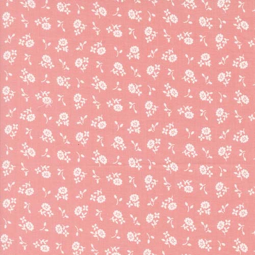 Cali Co - Cameo Ditsy - Pink - small white flower on pink - Corey Yoder
