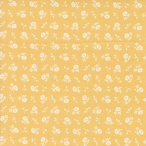 Cali Co - Cameo Ditsy - Goldenrod - small white flower on lt gold - Corey Yoder