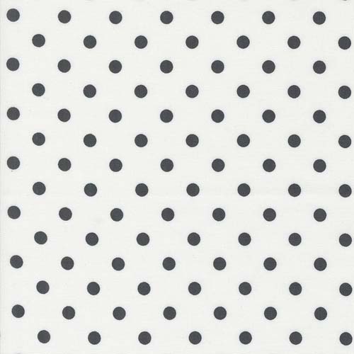 Coriander Colors - Big Dot 1/4 - White/Black - black dots on white