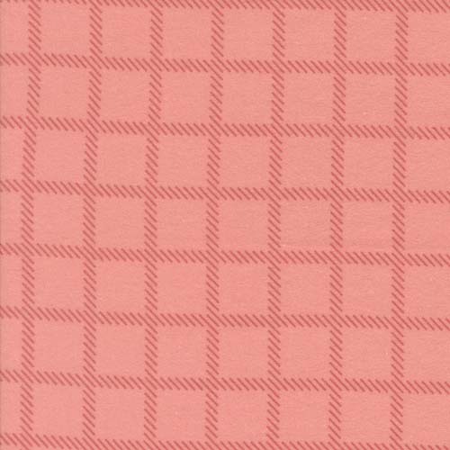 Sherbet Sunshine Flannel - Cross Check - Flamingo - dk coral check on coral
