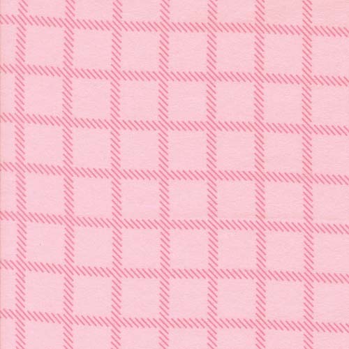 Sherbet Sunshine Flannel - Cross Check - Petunia - dk pink check on pink
