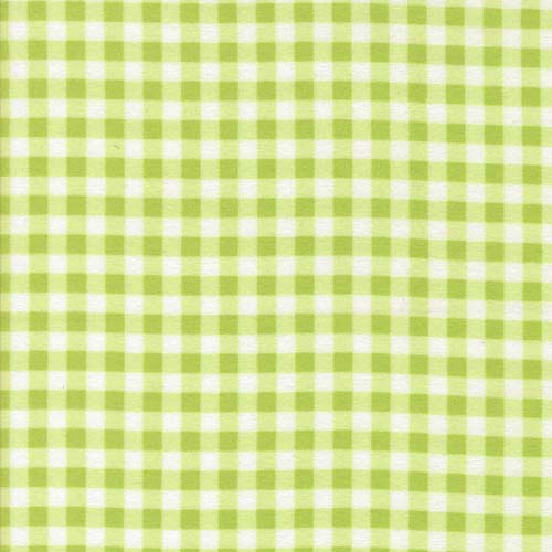 Sherbet Sunshine Flannel - Check - Leaf - green & white gingham