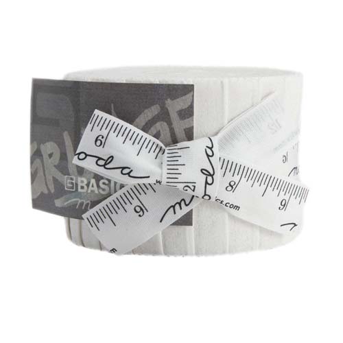 Grunge Junior Jelly Roll-White-20 Assorted 2.5 Inch Strips by BasicGr
