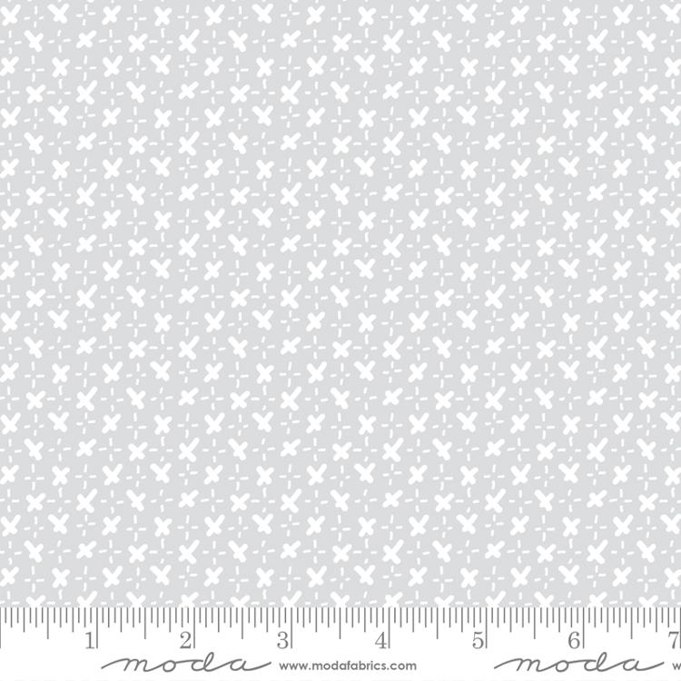 Whispers - Criss Cross - Grey - white x's  on light grey