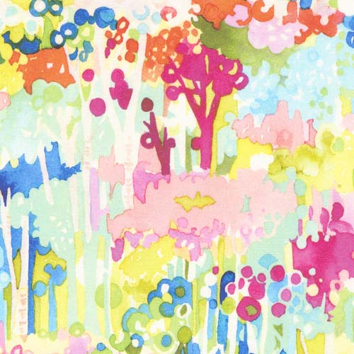 Whimsy Wonderland - Forest Frolic - Rainbow - multi colored packed trees
