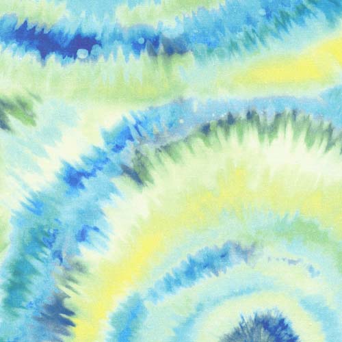Whimsy Wonderland - Tie Dye - Breeze -blue & green concentric circles