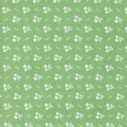 30s Playtime - Daisy Dots - Aloe - Tiny daisies on green