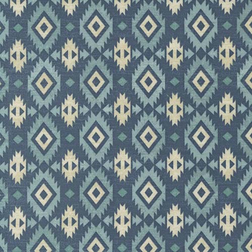 Saddle Ranch - Sawtooth - BlueJeans - blue & cream southwest geometric