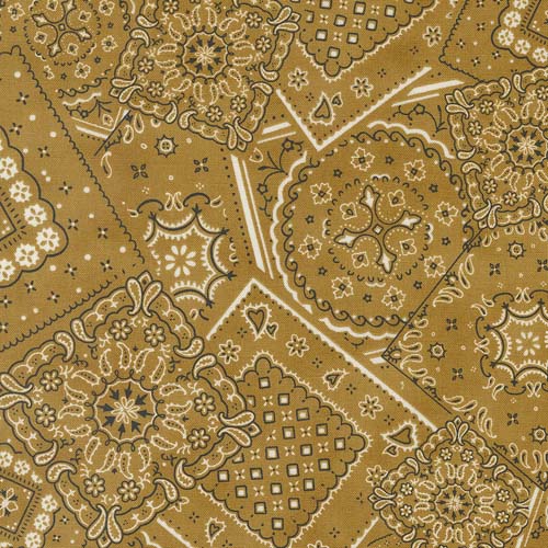 Saddle Ranch - Badlands Bandana - Wheat - gold bandana collage